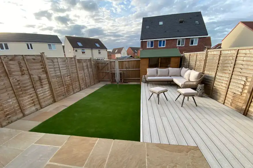 Artificial grass installation by TM Evans Landscape & Fencing Contractor Ltd