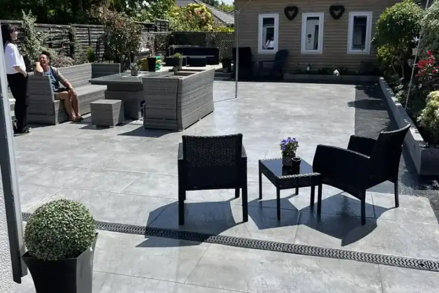 Artificial grass installation by TMF Driveways
