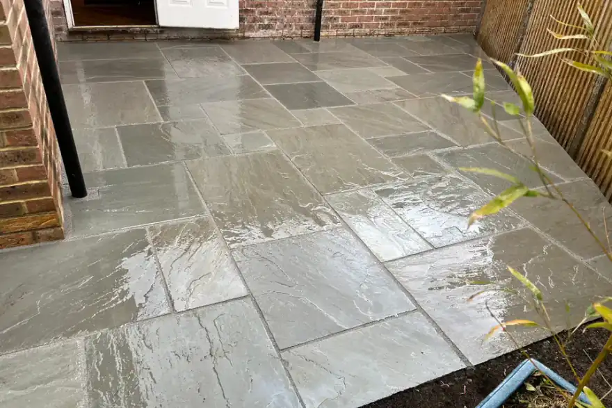 Artificial grass installation by Top Pave Driveways
