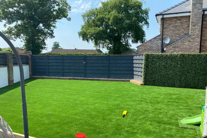 Artificial grass installation by Trulawn