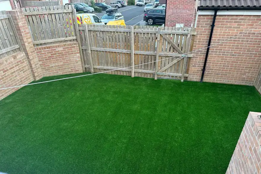 Artificial grass installation by Trulawn