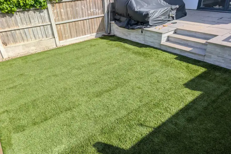 Artificial grass installation by Turf King