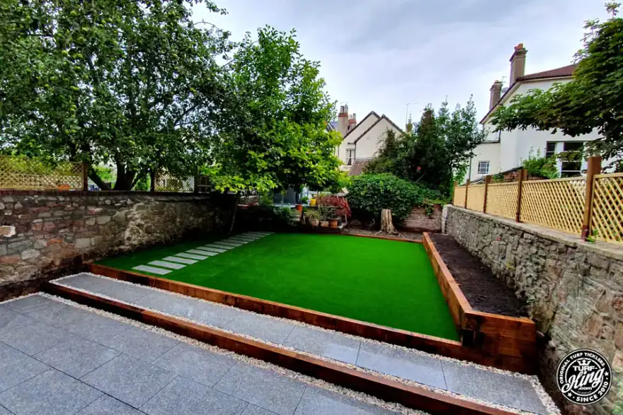 Artificial grass installation by Turf King