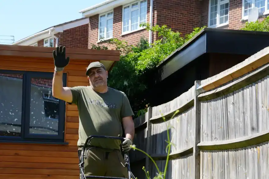 TurnBright gardener mowing a lawn