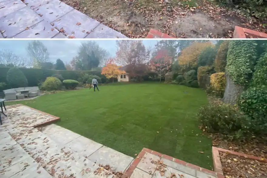 Artificial grass installation by Turveys Turf