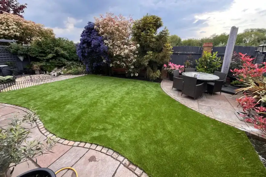 Artificial grass installation by UK Artificial Lawns