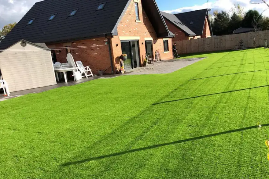 Artificial grass installation by Unreal Lawns