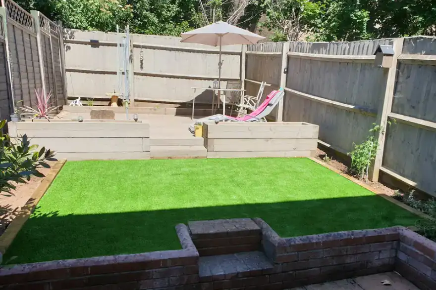 Artificial grass installation by Uppergrass