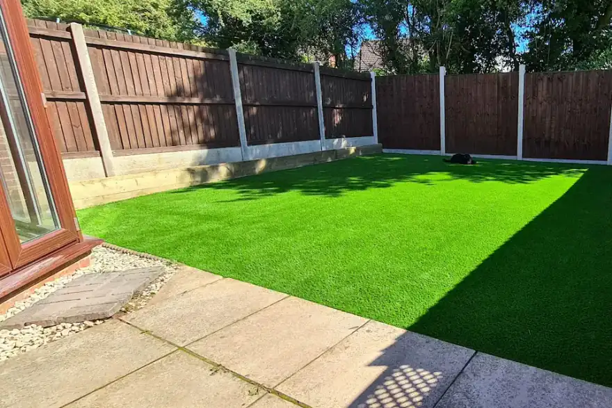 Artificial grass installation by Uppergrass