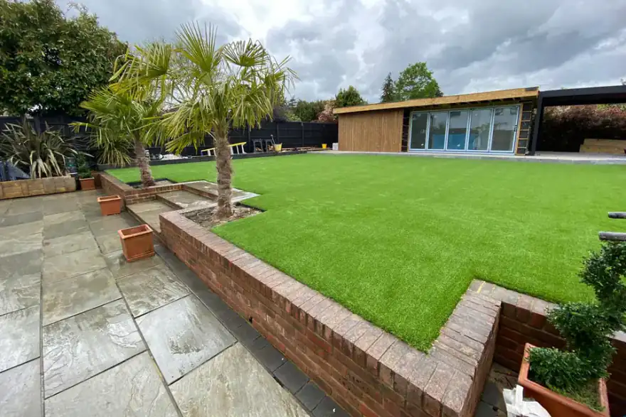 Artificial grass installation by Vertedge