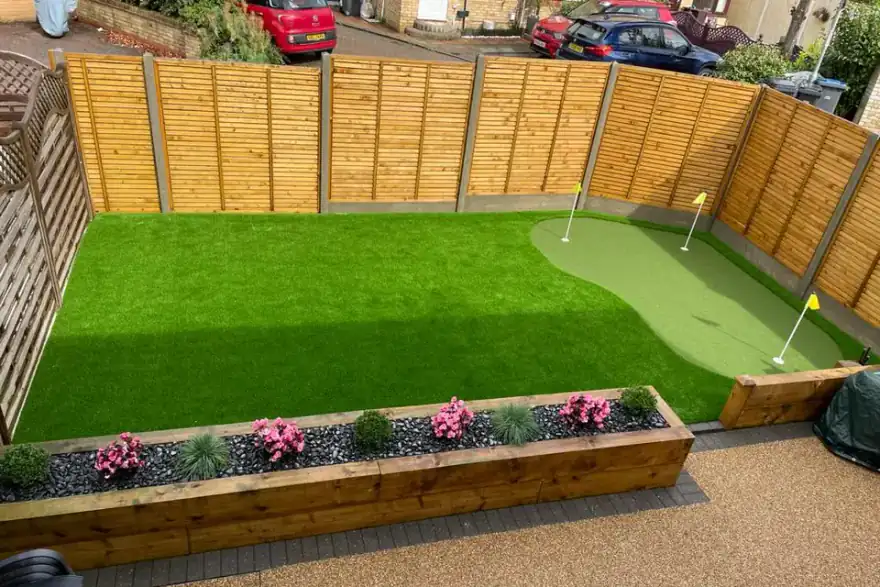 Artificial grass installation by Vertedge