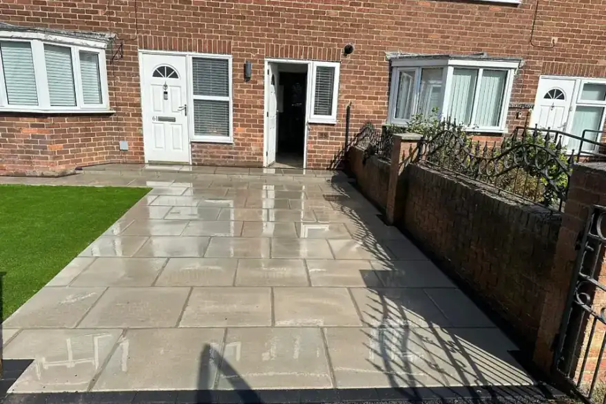 Artificial grass installation by Vision Driveways